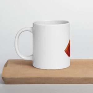 White glossy mug