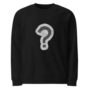 'Curious' Unisex organic raglan sweatshirt